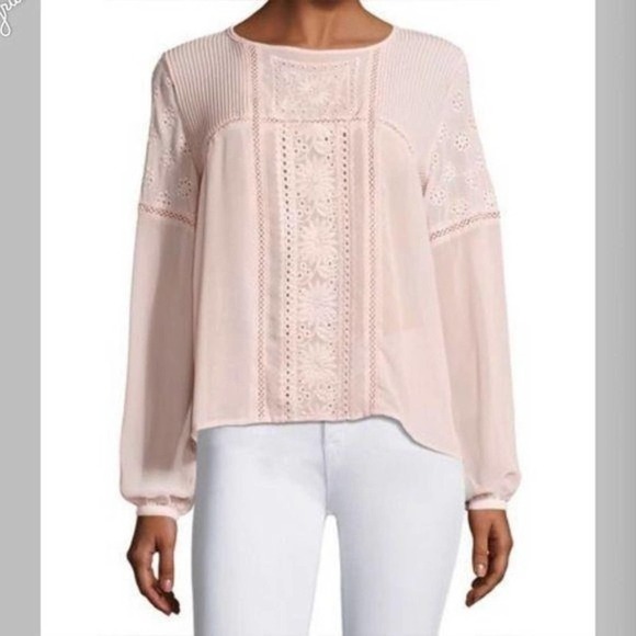 Romeo & Juliet Couture Tops - Romeo + Juliet Embroidered Long Sleeve Blouse M